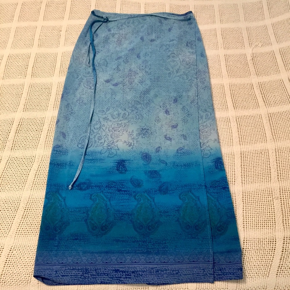 Beautiful Blue Wrap Skirt.  Medium